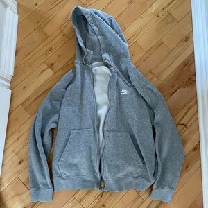 Nike grey zip up hopdie